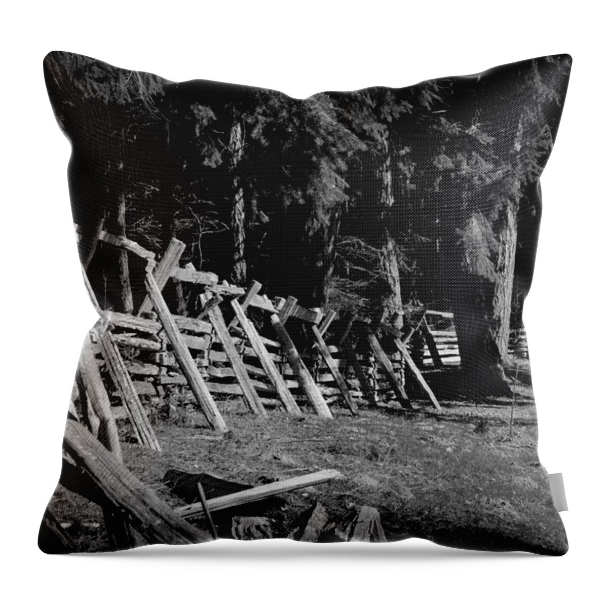 Fort Nisqually Throw Pillow featuring the photograph The Fence Line at Fort Nisqually by David Patterson