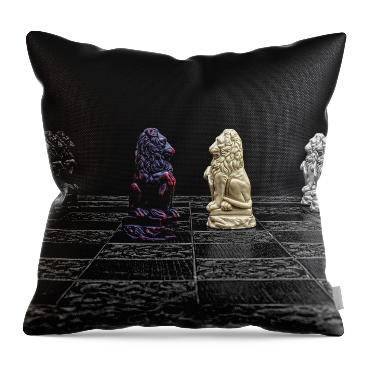 Chess Game Throw Pillow featuring the photograph The Game Begins by Doug Long