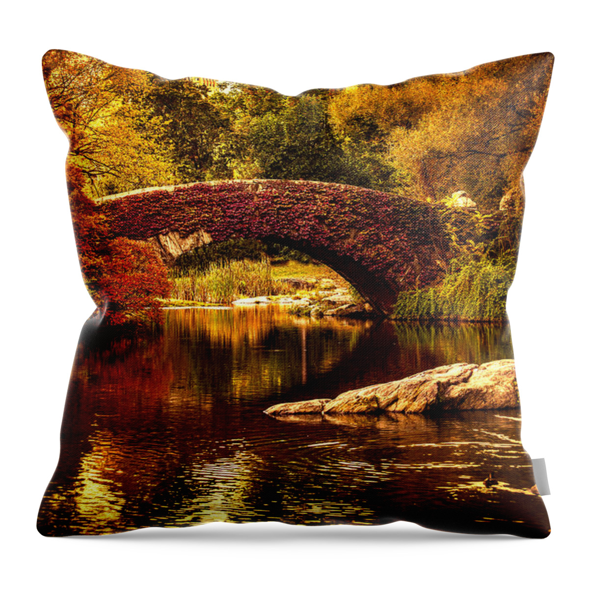 Gapstow Throw Pillow featuring the photograph The Gapstow Bridge by Chris Lord
