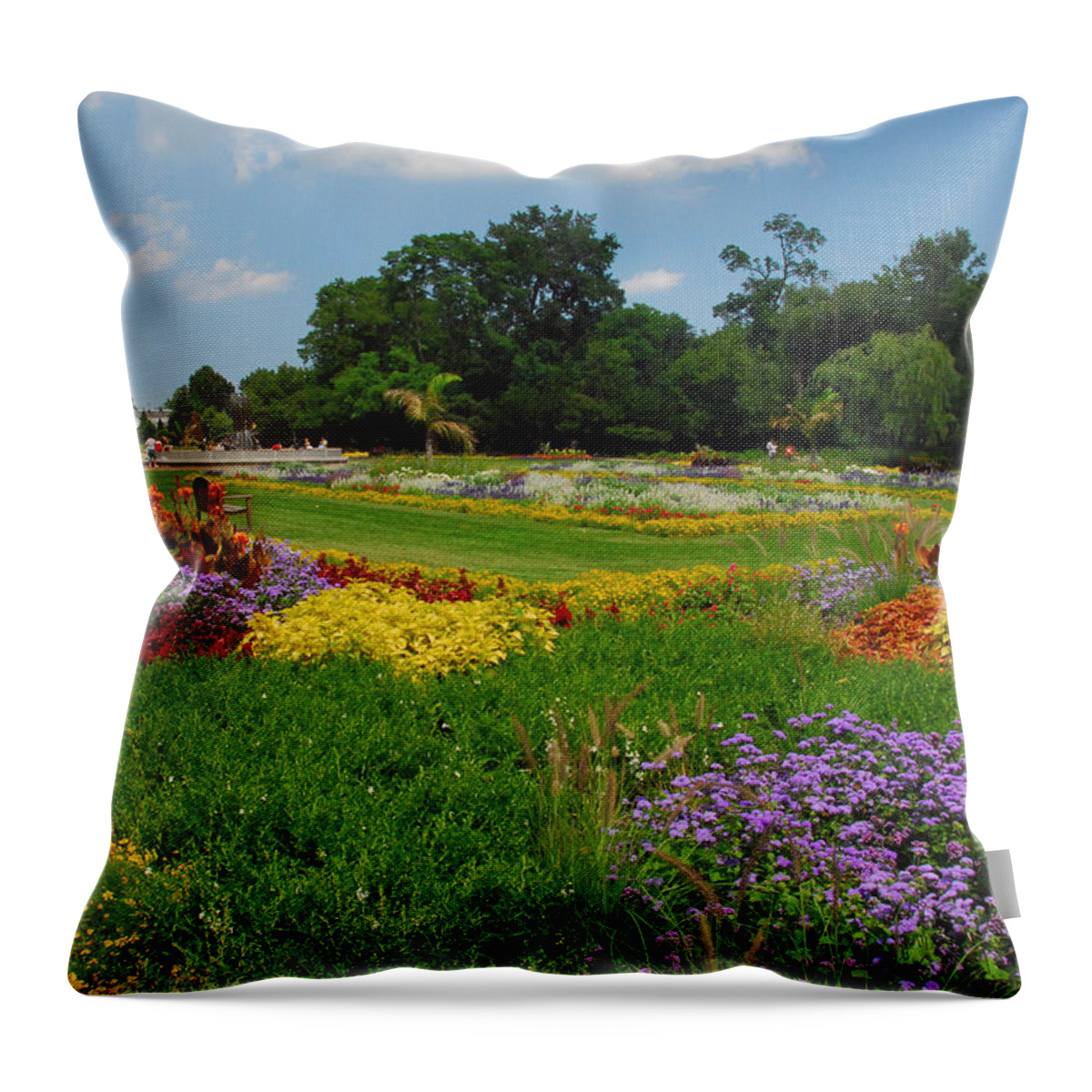 Lincoln Park Throw Pillow featuring the photograph The Gardens of the Conservatory by Lynn Bauer