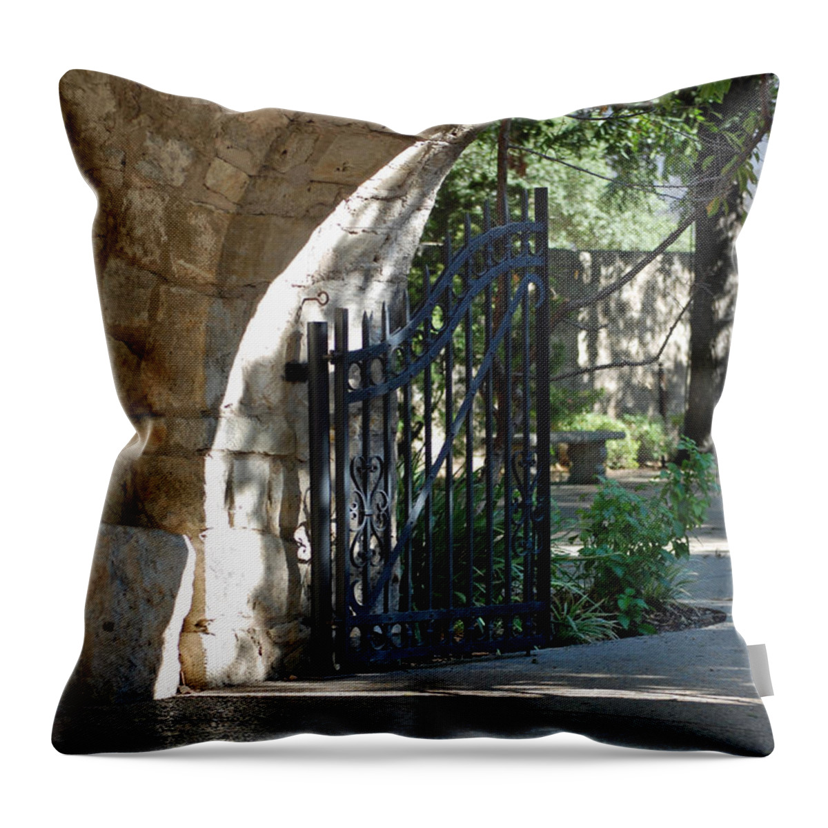 Exit Throw Pillow featuring the photograph The Gateway by Robert Meanor