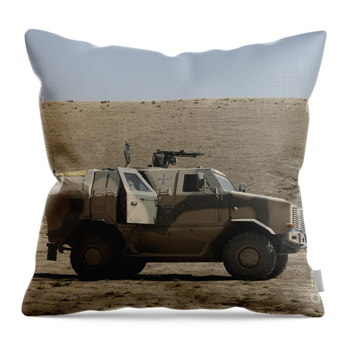 Operation Enduring Freedom Throw Pillow featuring the photograph The German Army Atf Dingo Armored by Terry Moore