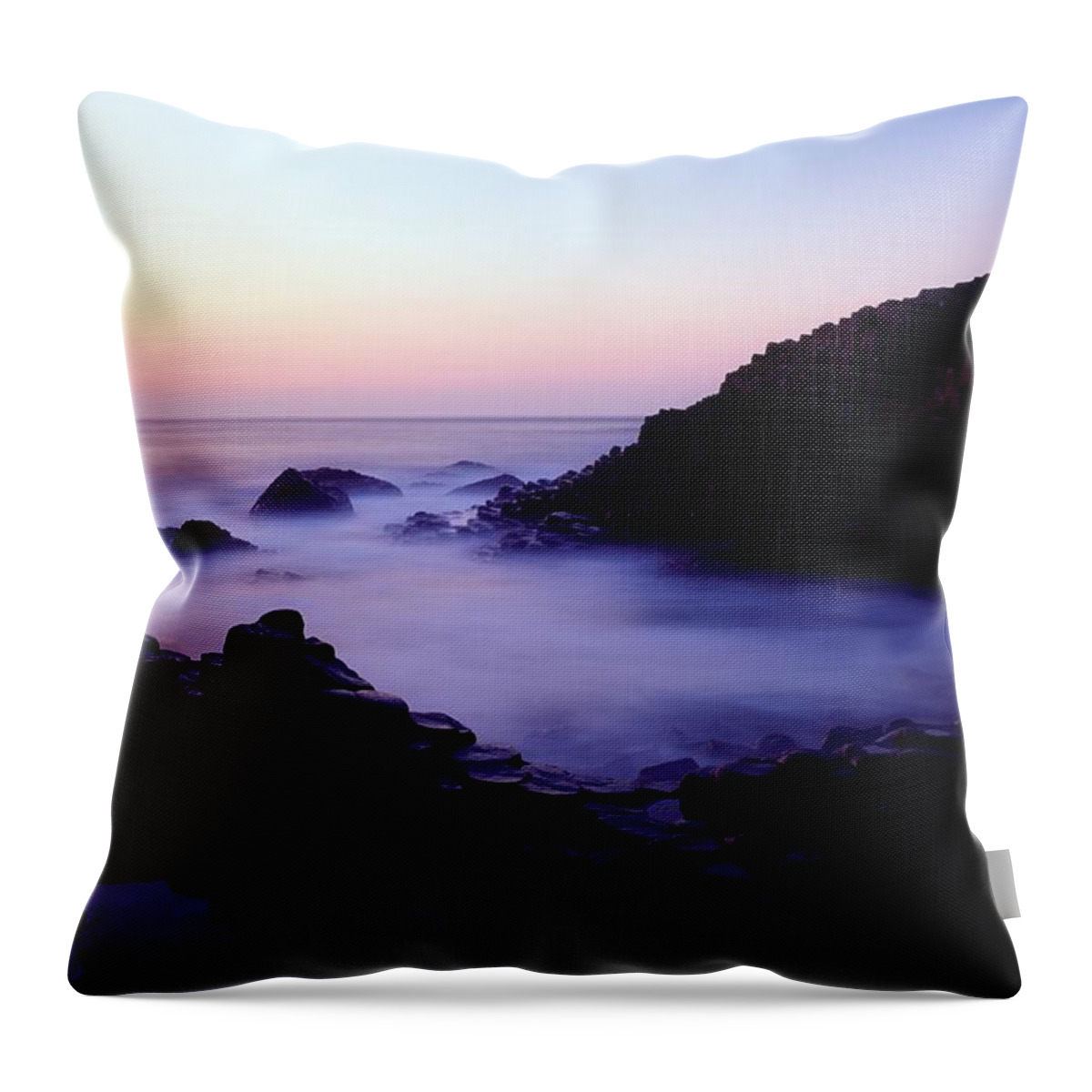 Back Lit Throw Pillow featuring the photograph The Giants Causeway, Co Antrim, Ireland by The Irish Image Collection 
