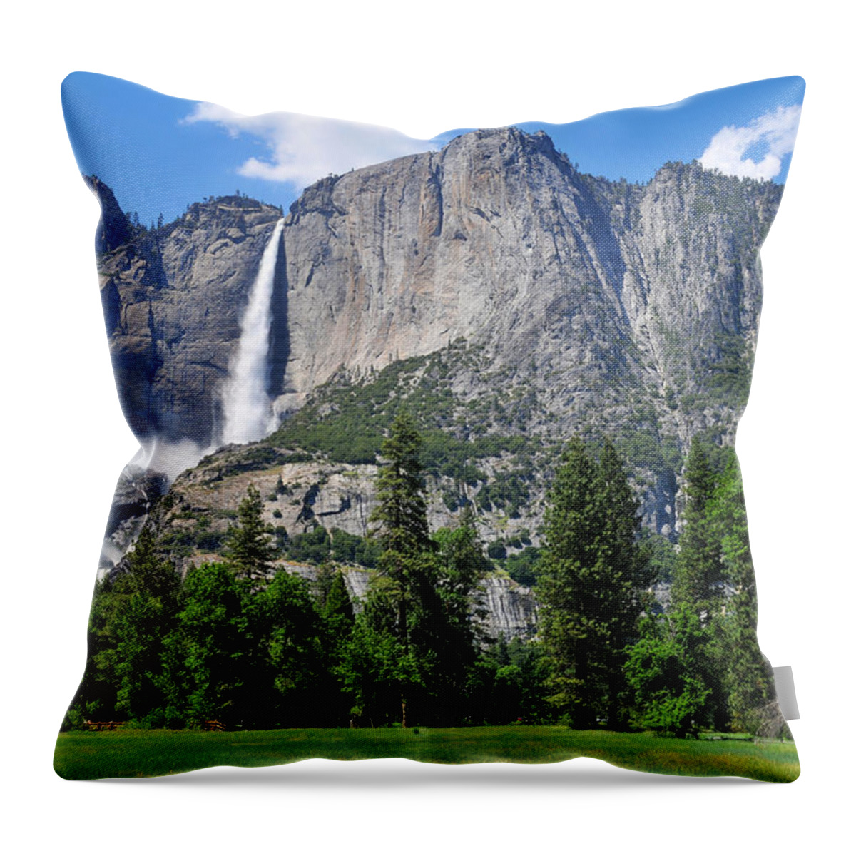 Falls Throw Pillow featuring the photograph The Grandeur of Yosemite Falls by Lynn Bauer