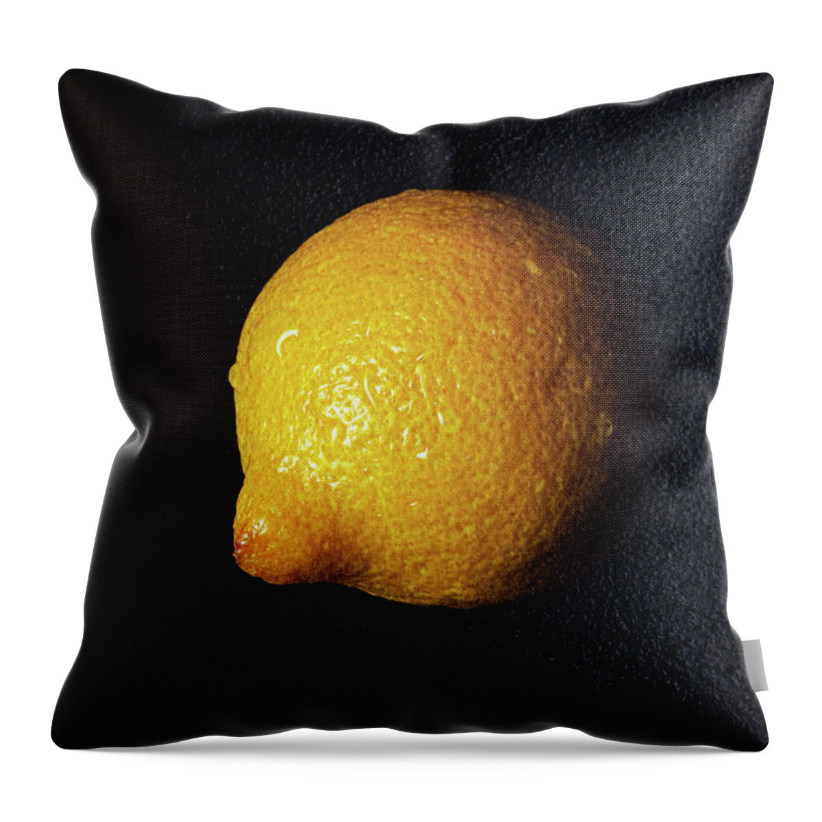 Lemon Throw Pillow featuring the photograph The Lazy Lemon by Andee Design
