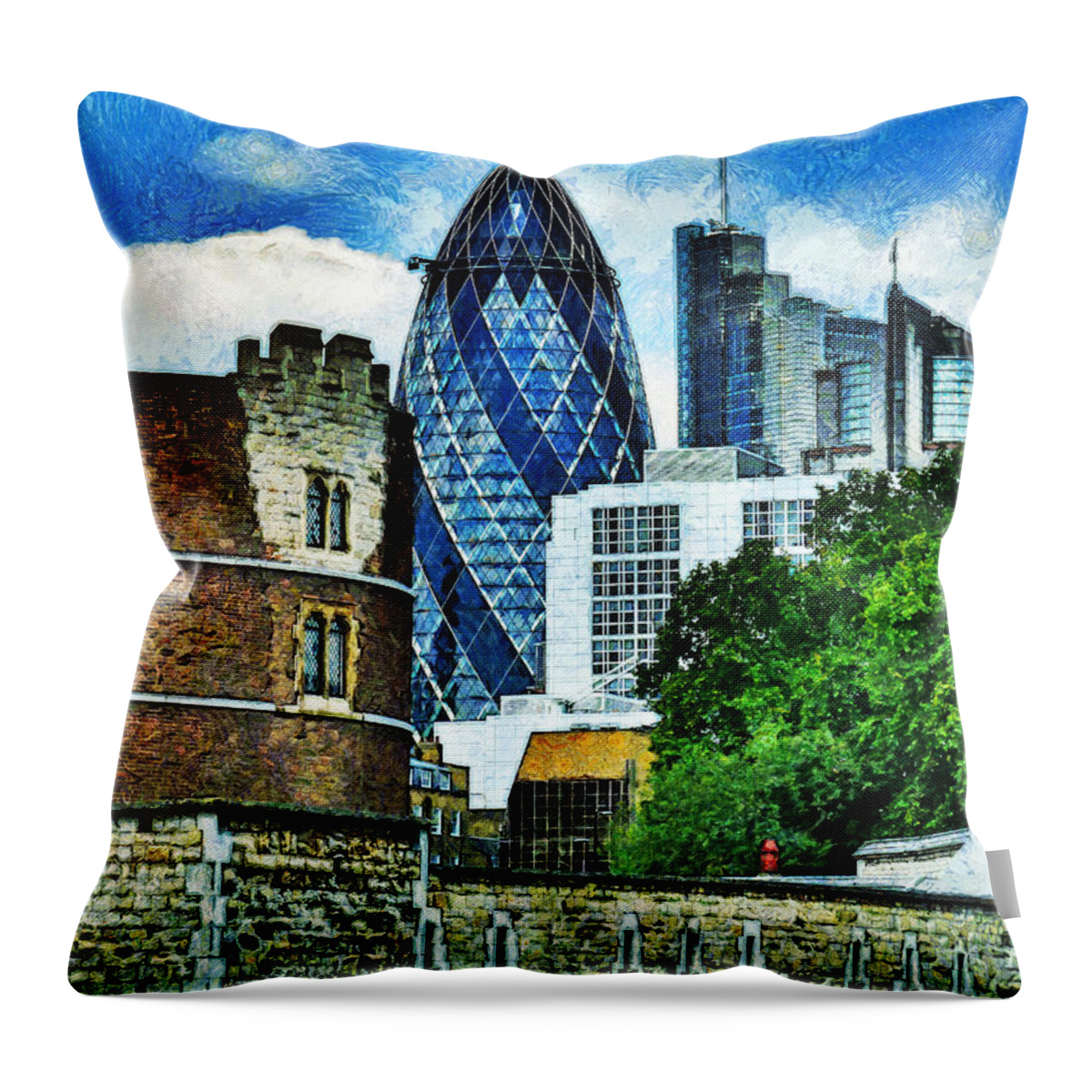 30 Throw Pillow featuring the photograph The London Gherkin by Steve Taylor