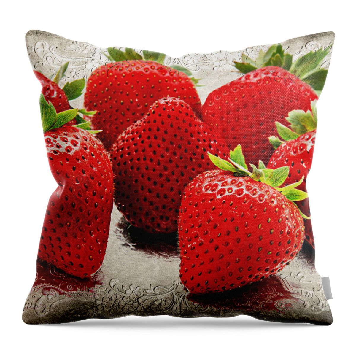 Strawberries Throw Pillow featuring the photograph The Magnificent 7 by Andee Design