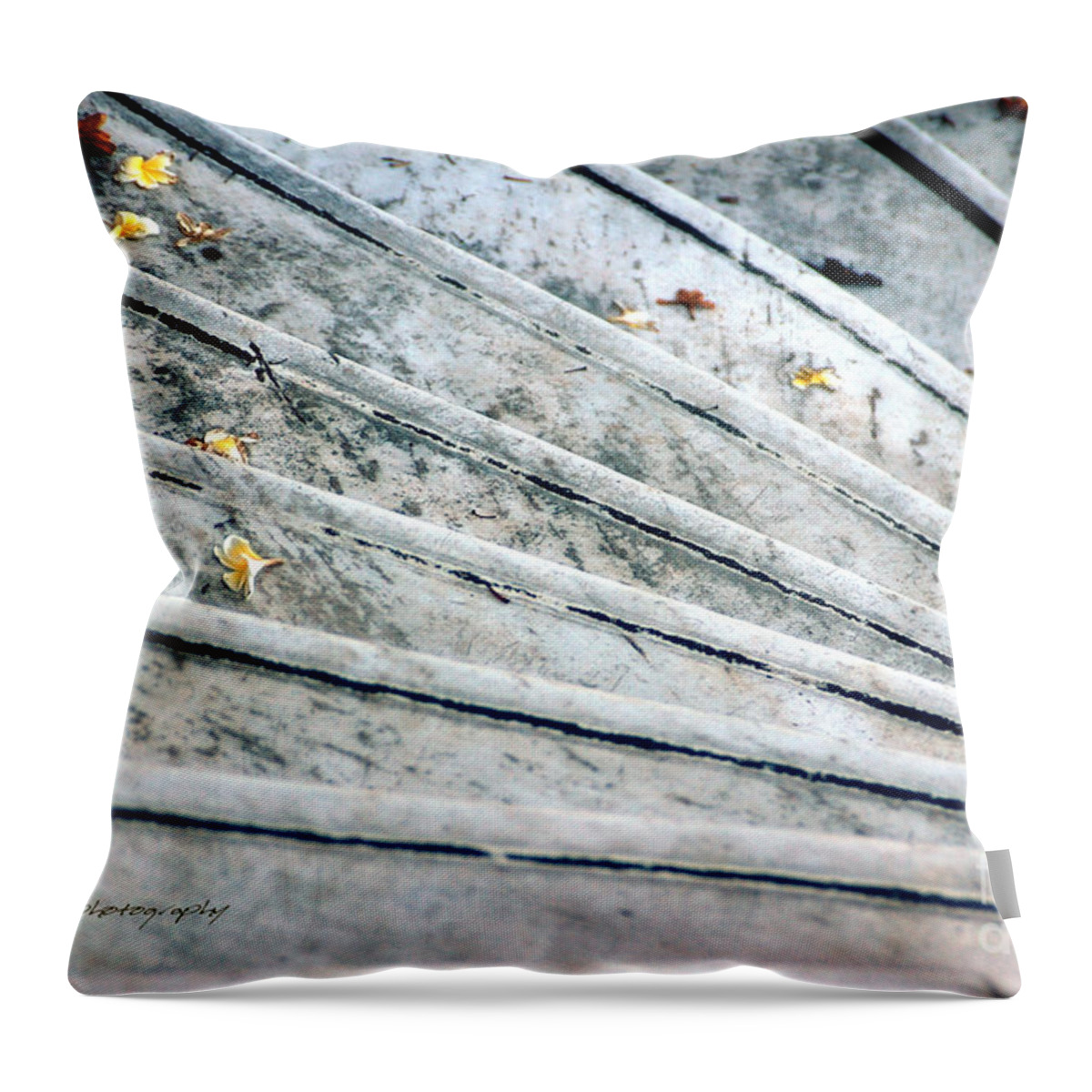 Vicki Ferrari Photography Throw Pillow featuring the photograph The Marble Steps of Life by Vicki Ferrari