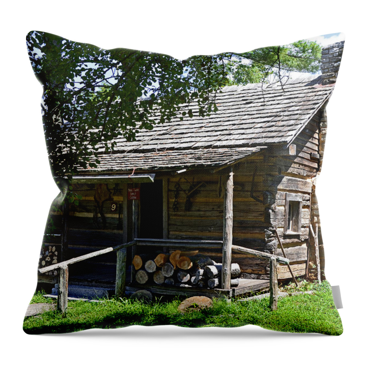 Mark Twain Throw Pillow featuring the photograph The Mark Twain Family Cabin by Paul Mashburn