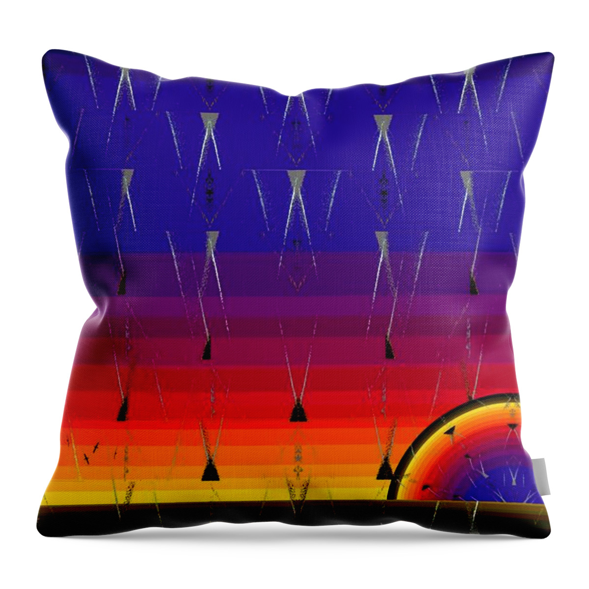 Abstract Throw Pillow featuring the digital art The Meeting by Tim Allen