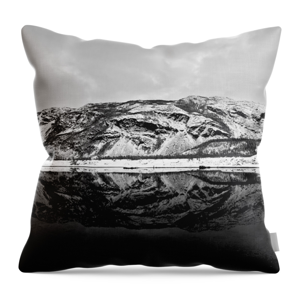 Alps Throw Pillow featuring the photograph The Mountain reflection in a Fjord in Norway by U Schade