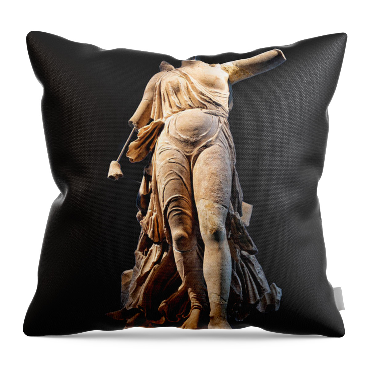 Ancient Throw Pillow featuring the photograph The Nike of Paeonios - Ancient Olympia by Constantinos Iliopoulos