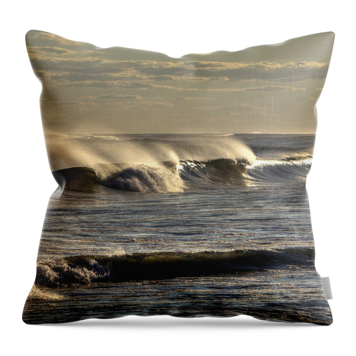 Ocean Throw Pillow featuring the photograph The Ocean Winds by Steve Gravano
