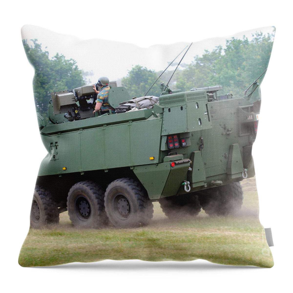 Military Throw Pillow featuring the photograph The Piranha IIic Of The Belgian Army by Luc De Jaeger