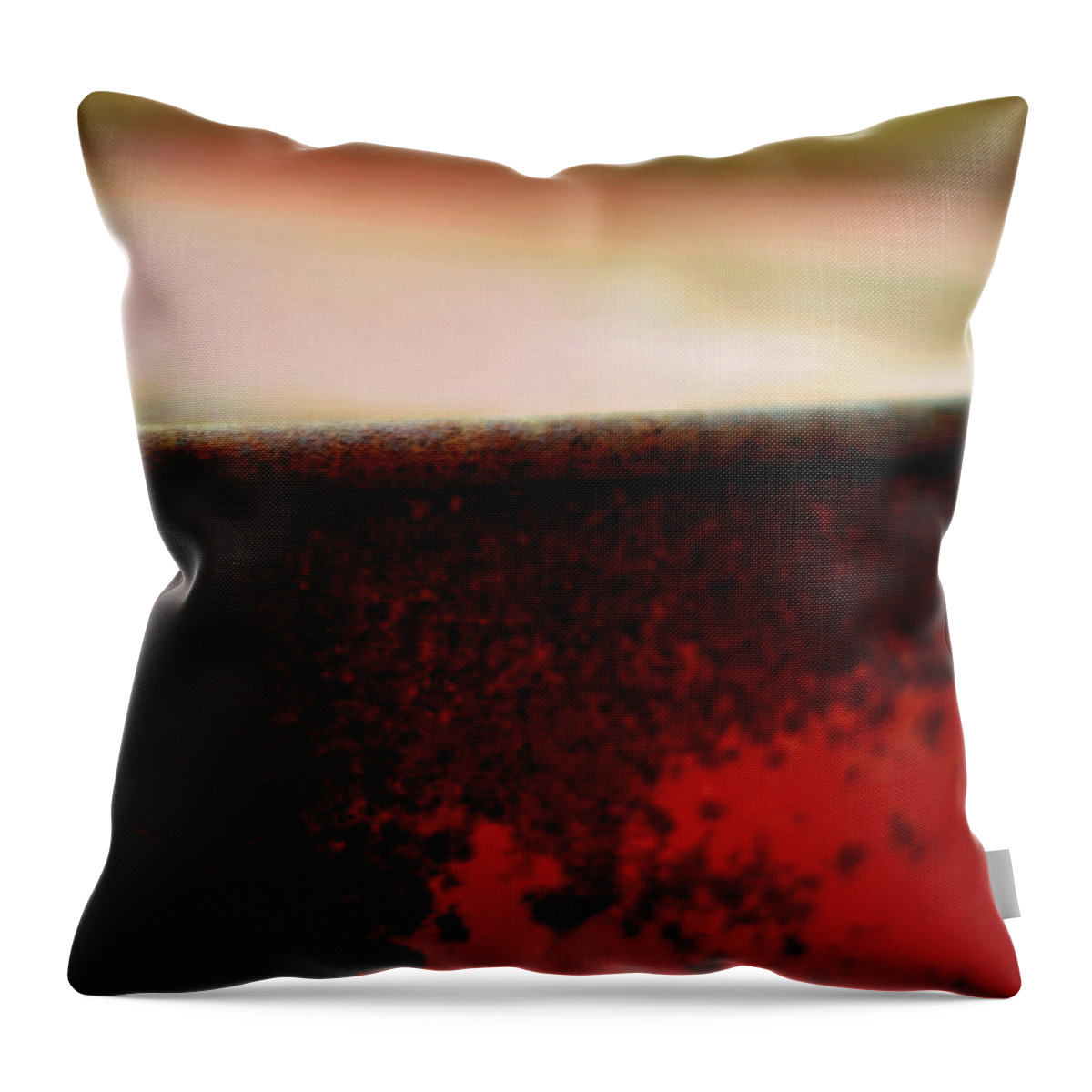 Red Throw Pillow featuring the photograph The Red Barrel by Rebecca Sherman