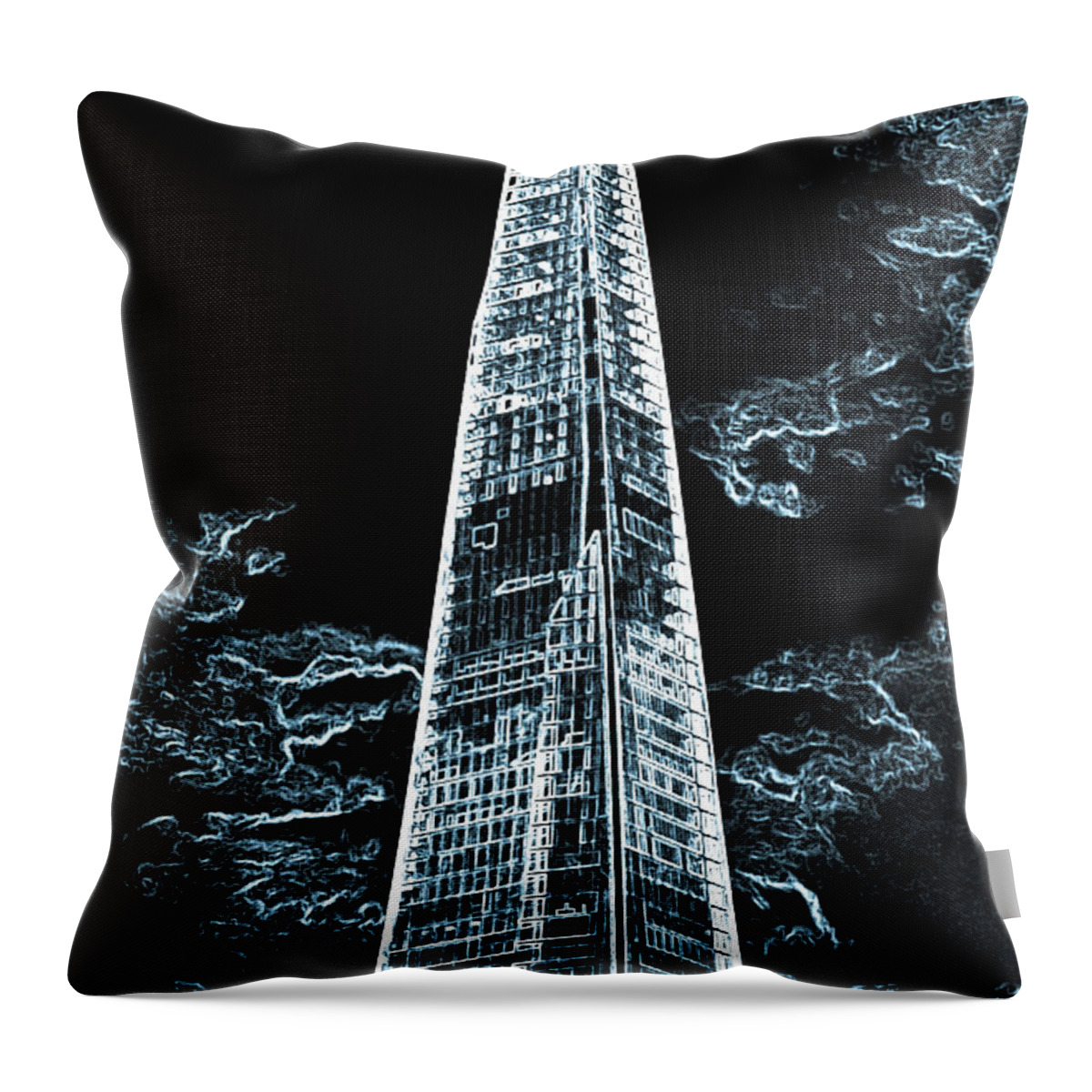 Shard Throw Pillow featuring the digital art The Shard London by David Pyatt