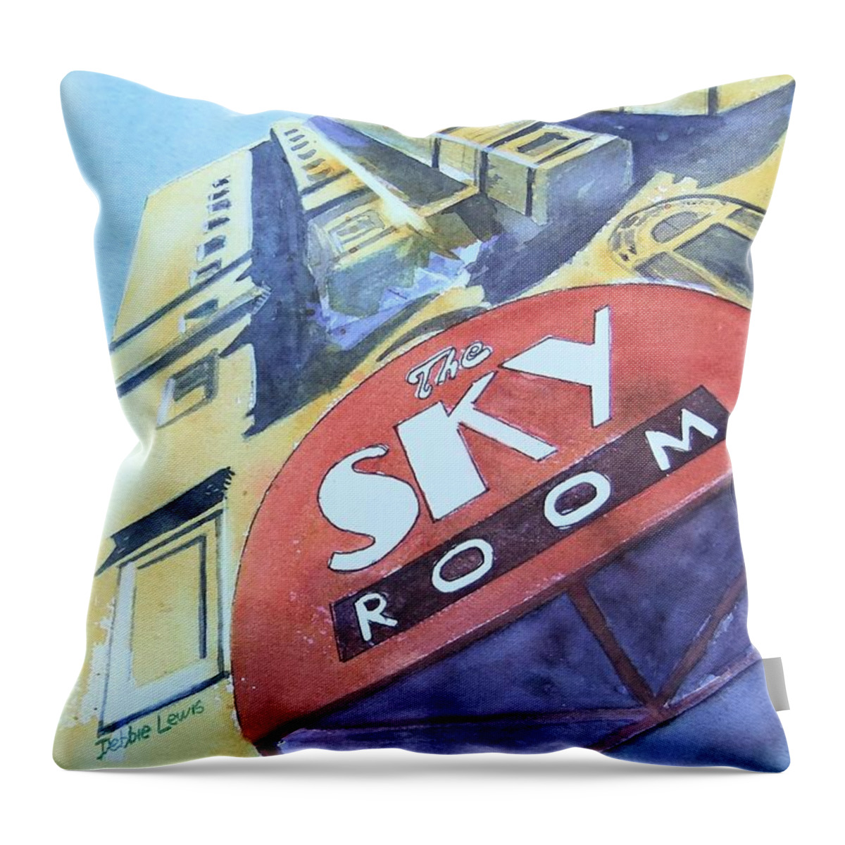 The Sky Room Throw Pillow featuring the painting The Sky Room by Debbie Lewis