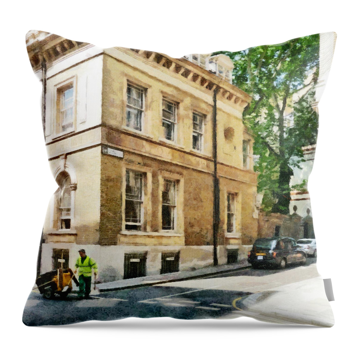 London Throw Pillow featuring the photograph The Streets of London by Steve Taylor