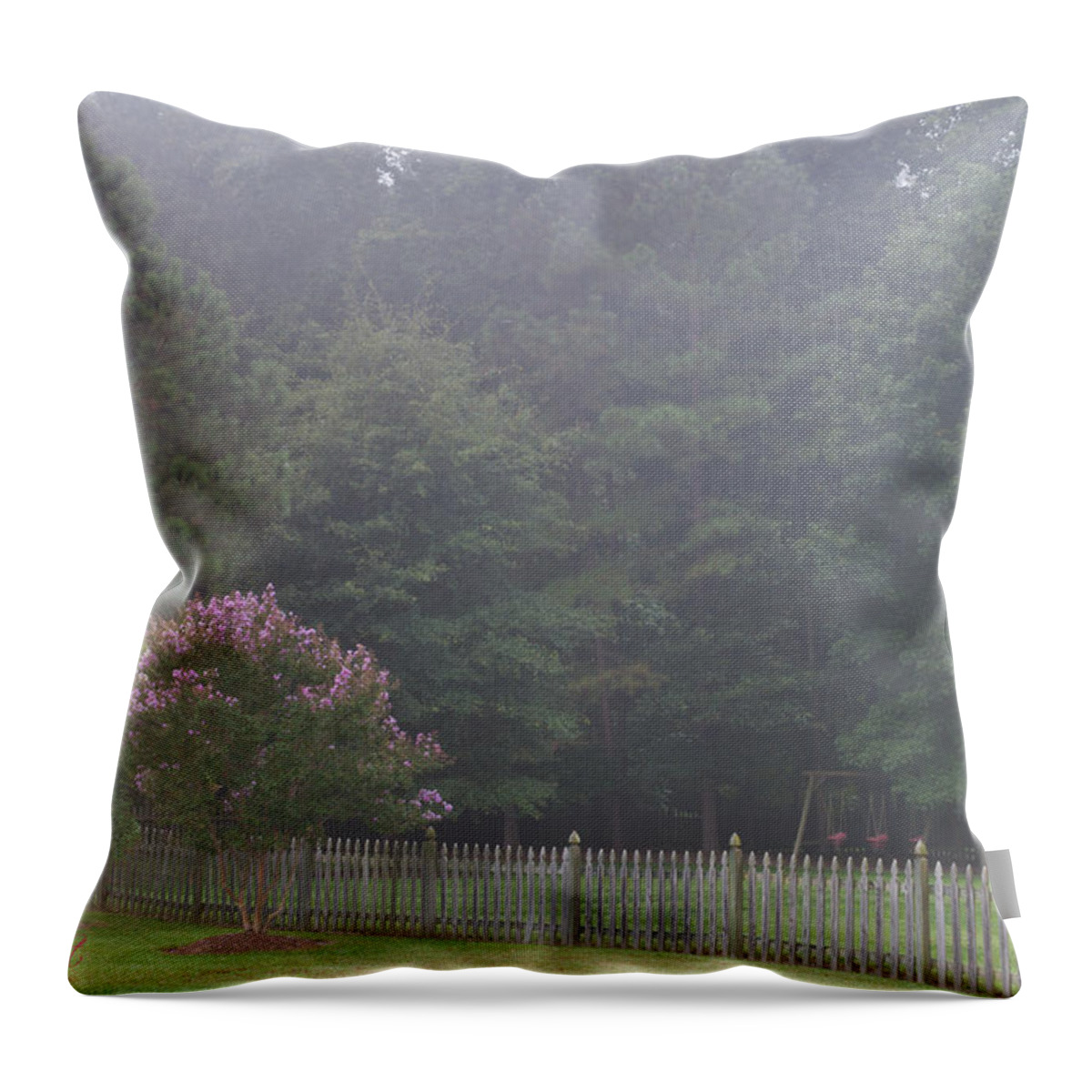 Nature Throw Pillow featuring the photograph The Swing Set by Paulette B Wright