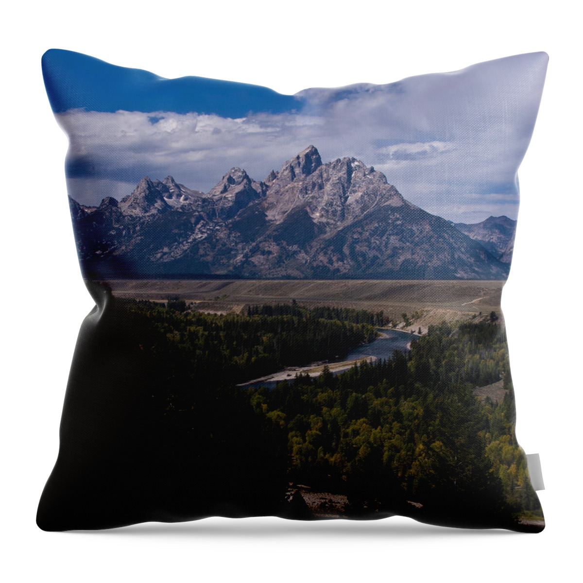 Grand Throw Pillow featuring the photograph The Tetons - Il by Larry Carr
