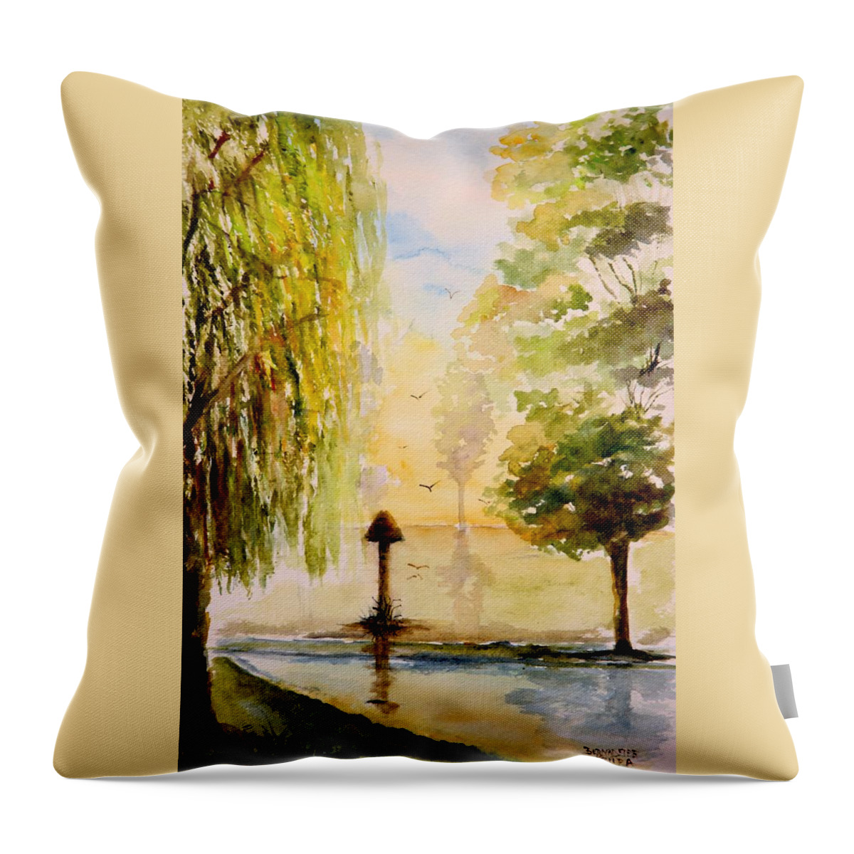 Thicket Throw Pillow featuring the painting The Thicket by Bernadette Krupa
