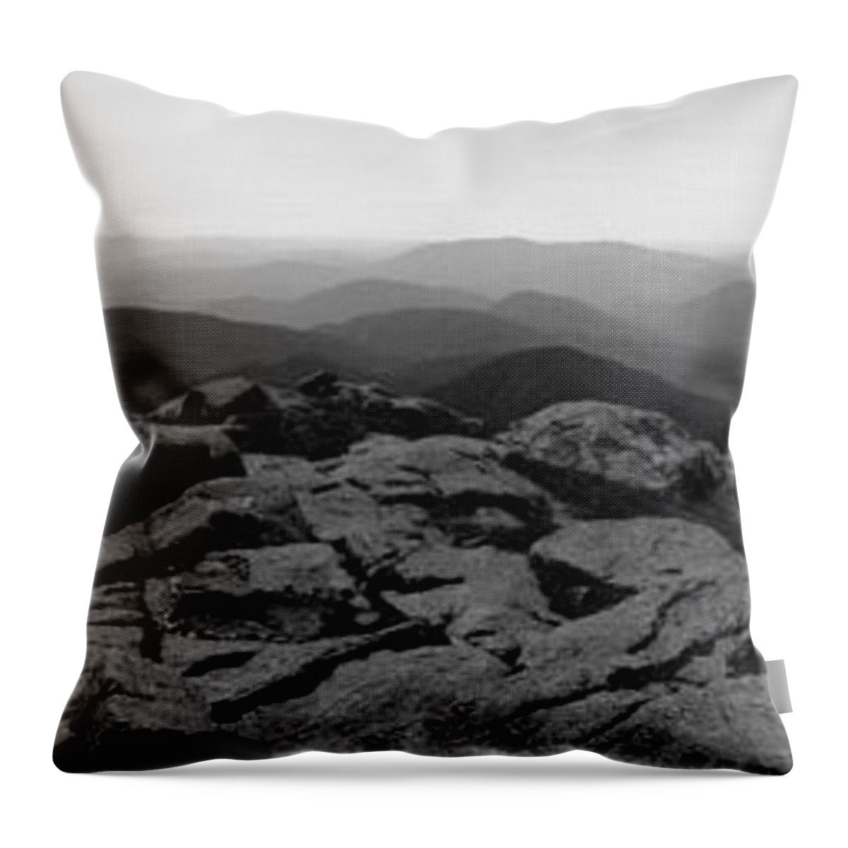 Adirondacks Throw Pillow featuring the photograph The View North from Mt. Marcy Black and White Three by Joshua House