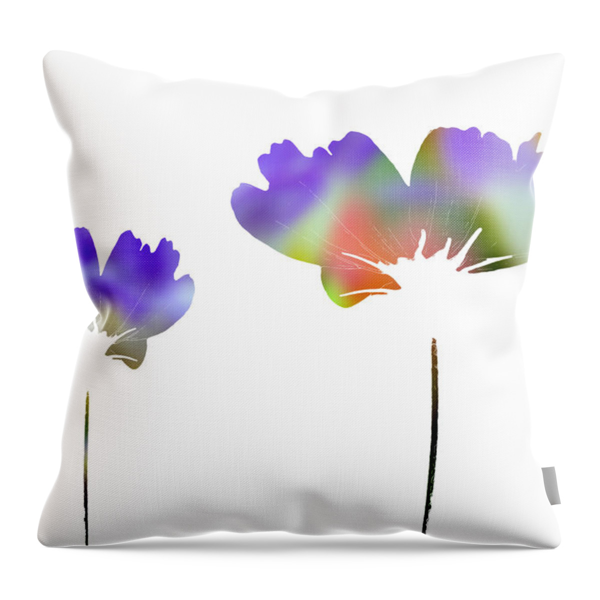 Silhouette Throw Pillow featuring the mixed media Three Feeling Freesia by Angelina Tamez