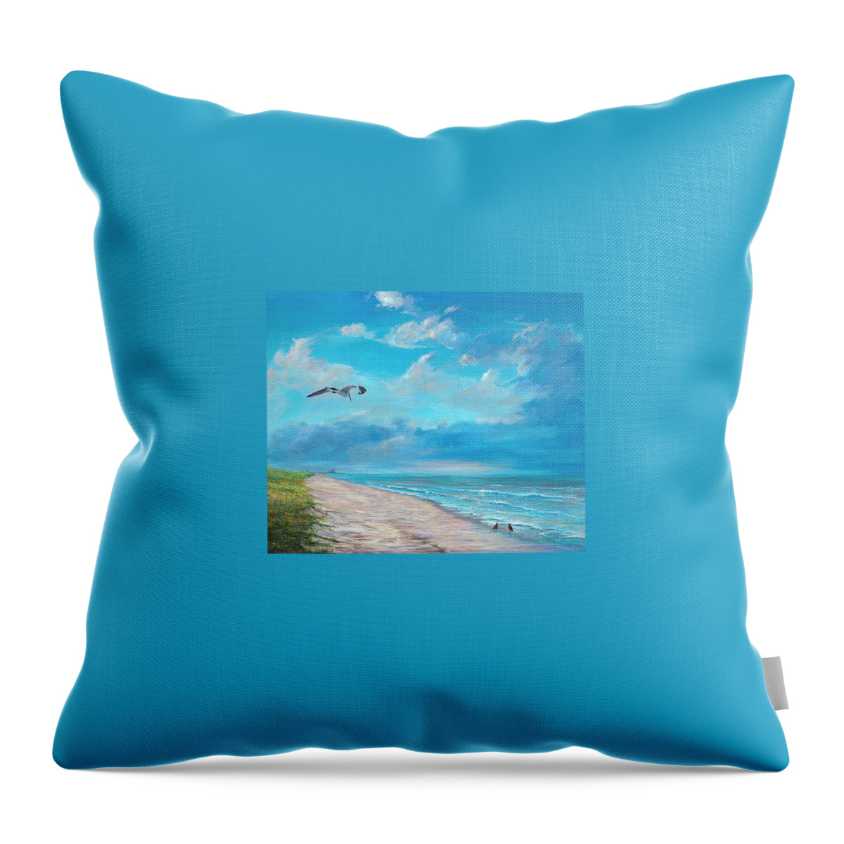 Landscape Throw Pillow featuring the painting Three o'clock by AnnaJo Vahle