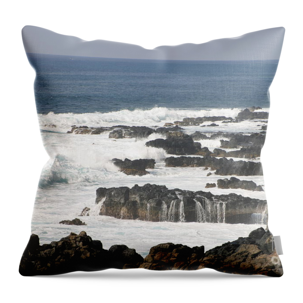 Ocean Throw Pillow featuring the photograph Tidal Falls by Anthony Trillo