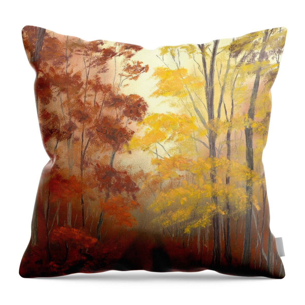 Ozark National Forest Throw Pillow featuring the painting Timber Road by Garry McMichael