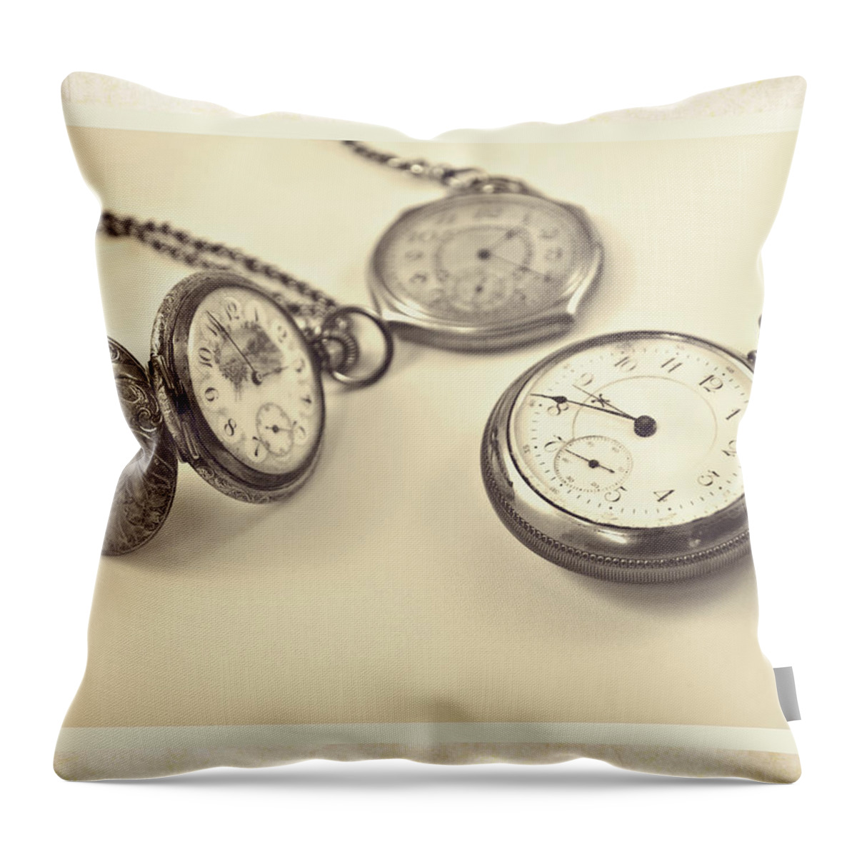 Watches Throw Pillow featuring the photograph Timepiece by Susan Leggett