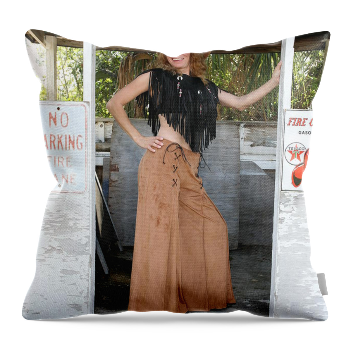 Everglades City Fl.professional Photographer Lucky Cole Throw Pillow featuring the photograph Tina Loy 674 by Lucky Cole