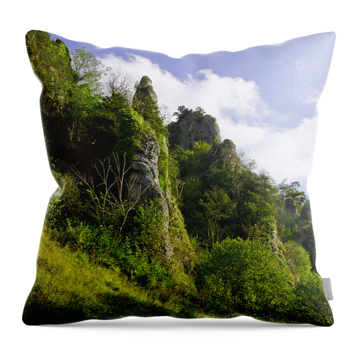 Dovedale Throw Pillow featuring the photograph Tissington Spires by Rod Johnson