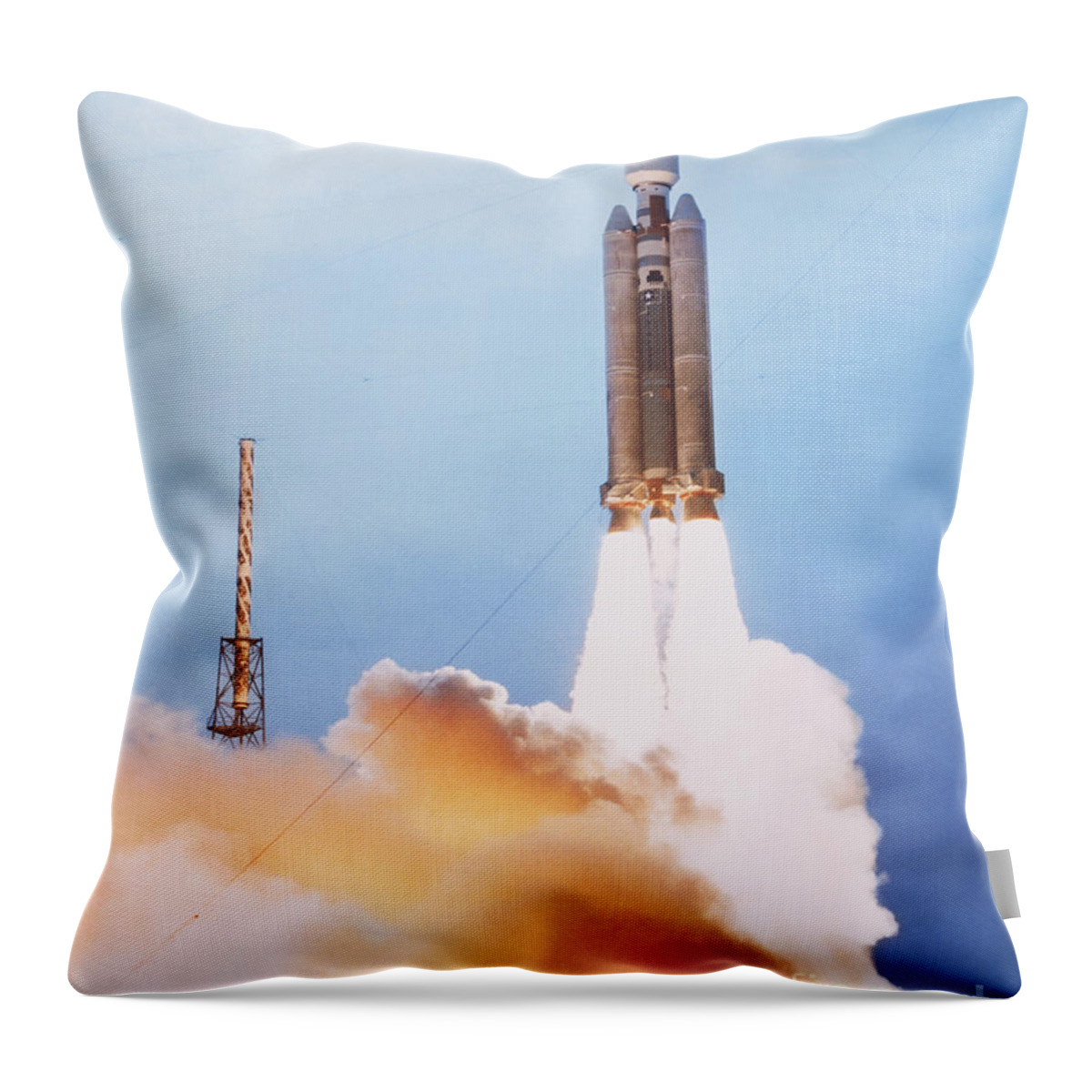 Transport Throw Pillow featuring the photograph Titan Iv Rocket by Science Source