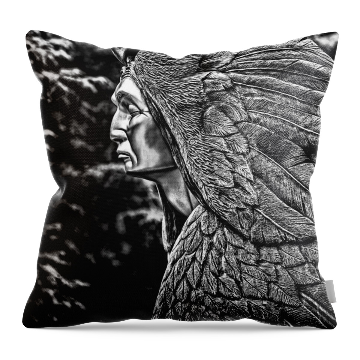 Cherokee Throw Pillow featuring the photograph Transformation Through Forgiveness - BW by Christopher Holmes