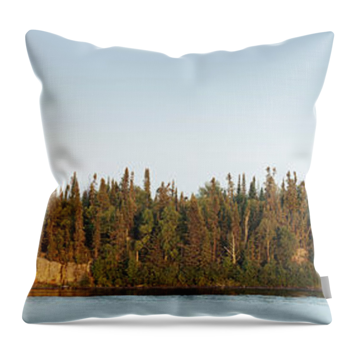 Tree Throw Pillow featuring the photograph Trees Covering An Island On Lake by Susan Dykstra