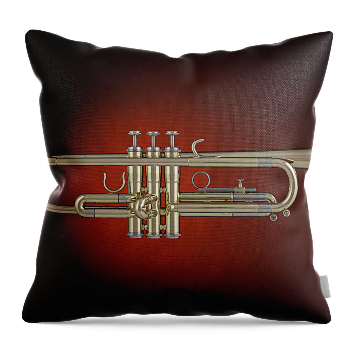Fine Art Throw Pillow featuring the photograph Trumpet Red Spotlight by M K Miller