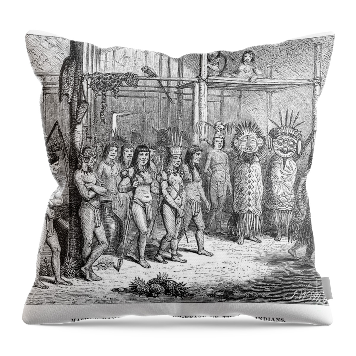 1863 Throw Pillow featuring the photograph Tucuna Indians, 1863 by Granger