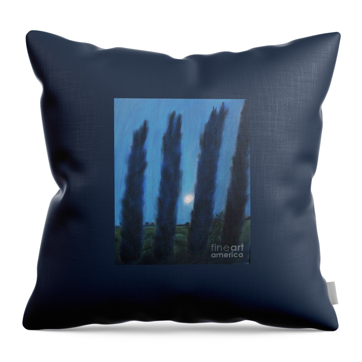 Cyprus Trees Throw Pillow featuring the pastel Tuscan Cyprus Trees by Julie Brugh Riffey