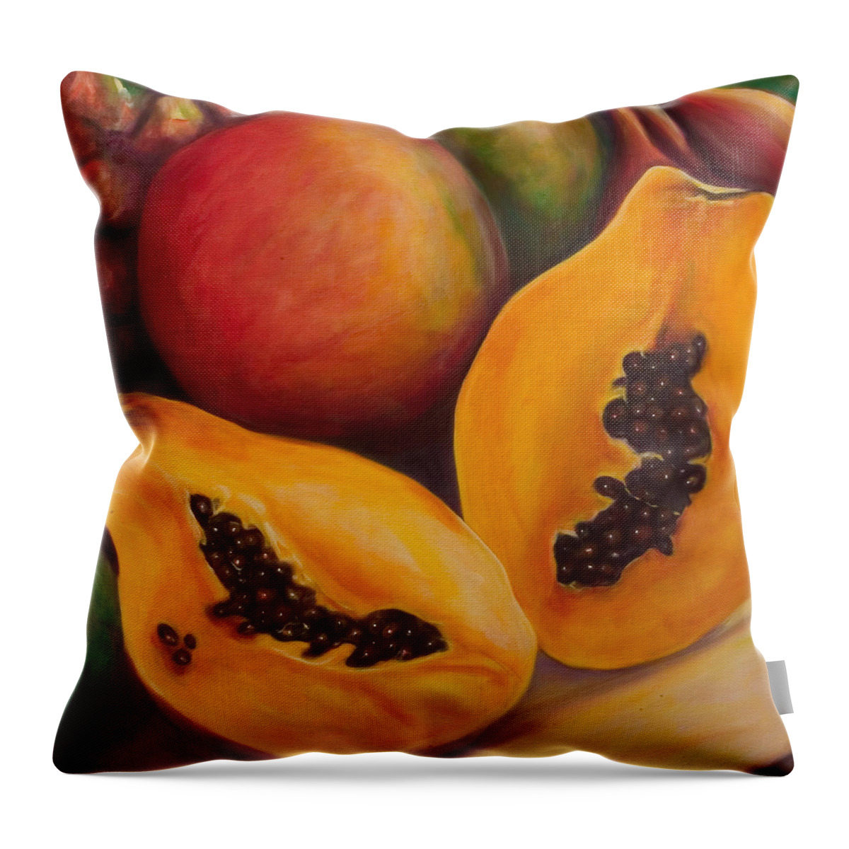Twins Throw Pillow featuring the painting Twins Crop by Shannon Grissom