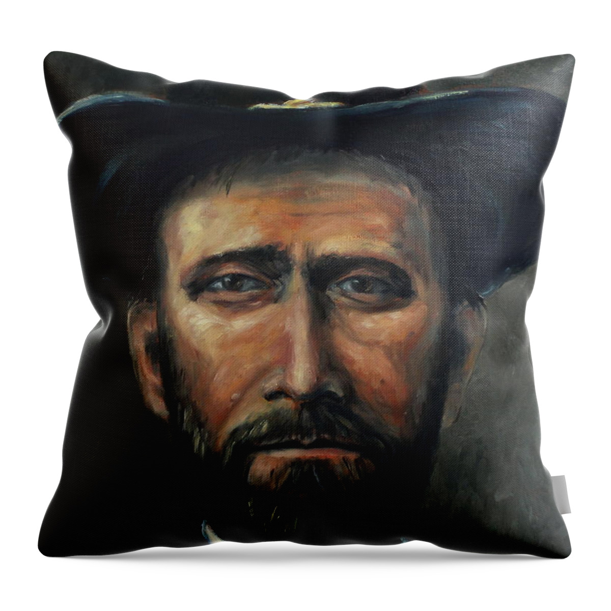 Ulysses S. Grant Throw Pillow featuring the painting Ulysses S. Grant by Daniel W Green
