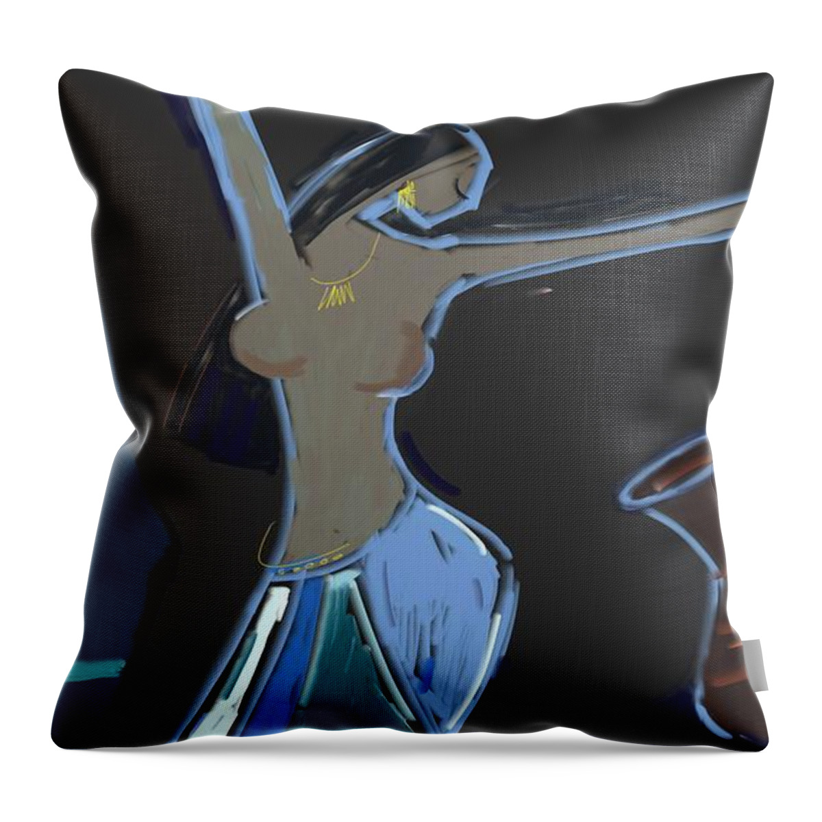 Freedom Expression Liberation Feelings Throw Pillow featuring the painting Untitled 28 by Vilas Malankar