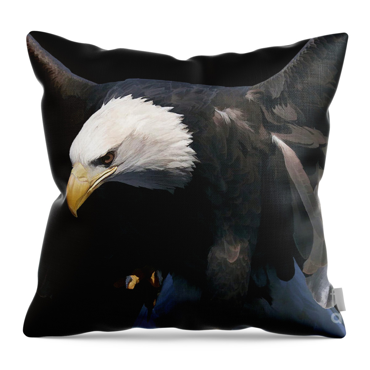 Us Army Throw Pillow featuring the digital art US Army Eagle by Tommy Anderson