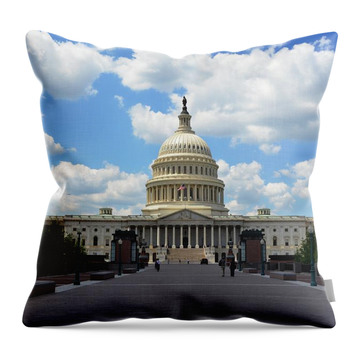 Us Capitol Throw Pillow featuring the photograph US Capitol by Pravine Chester