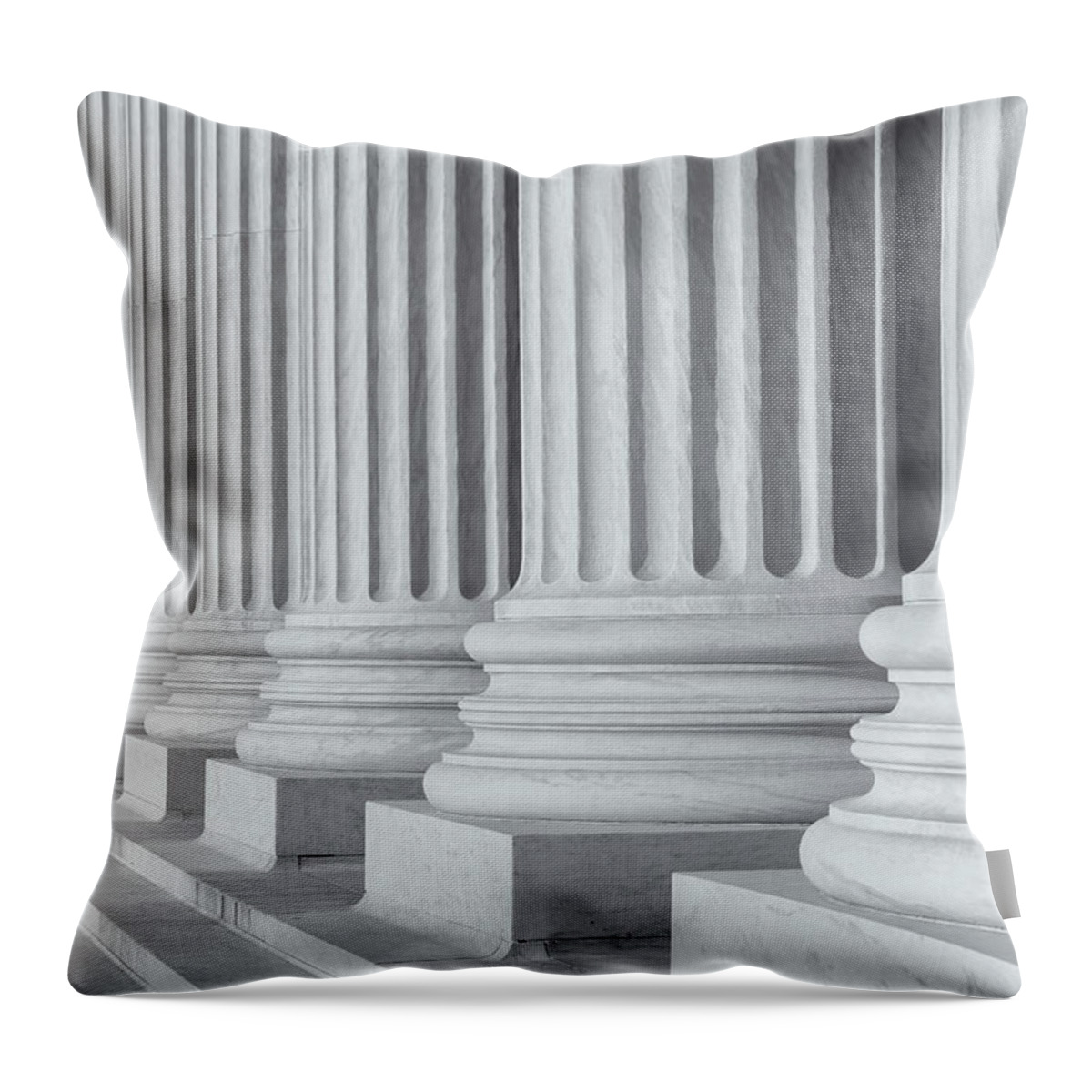 Clarence Holmes Throw Pillow featuring the photograph US Supreme Court Building III by Clarence Holmes