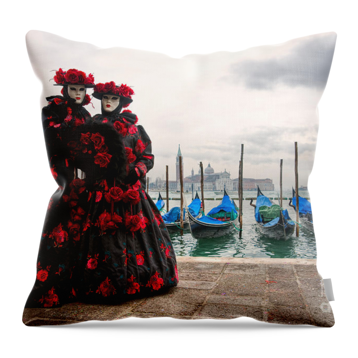 Carnaval Throw Pillow featuring the photograph Venice Carnival Mask by Luciano Mortula