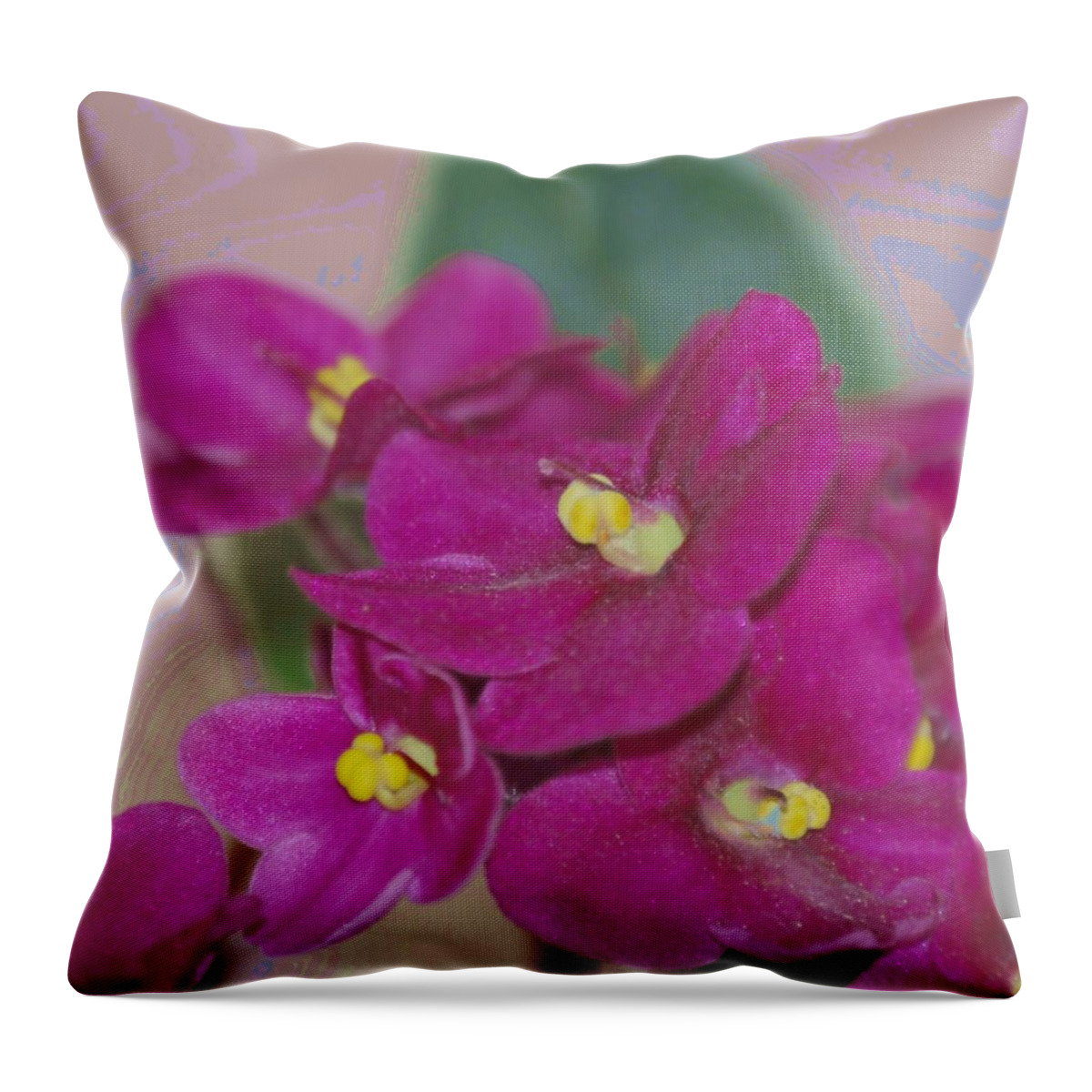 African Violet Throw Pillow featuring the photograph Very Violet by Judy Hall-Folde