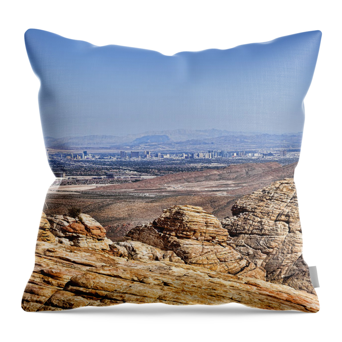 Las Vegas Throw Pillow featuring the photograph View of Vegas by Kelley King