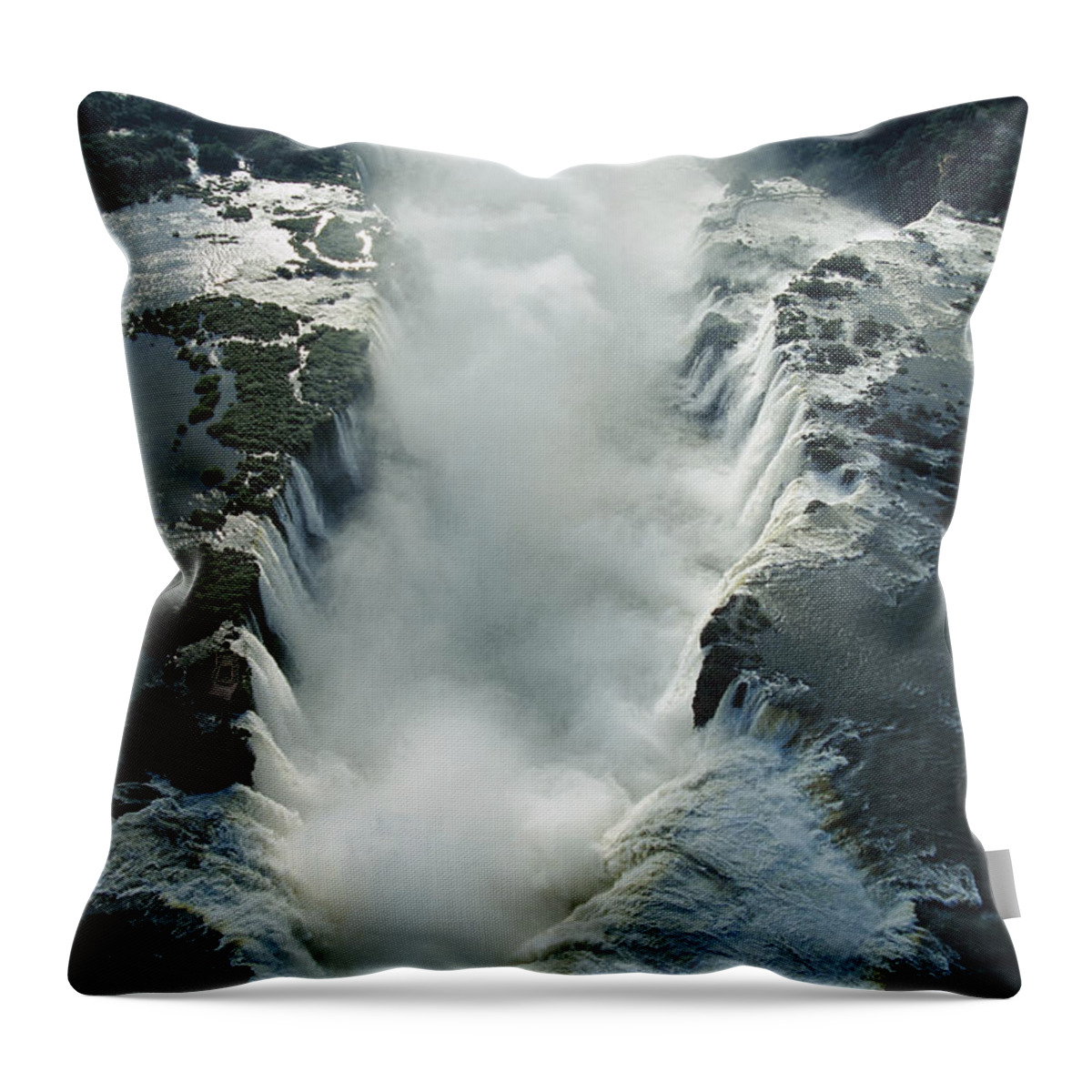 00750593 Throw Pillow featuring the photograph View Over The Iguacu Falls by Mark Moffett