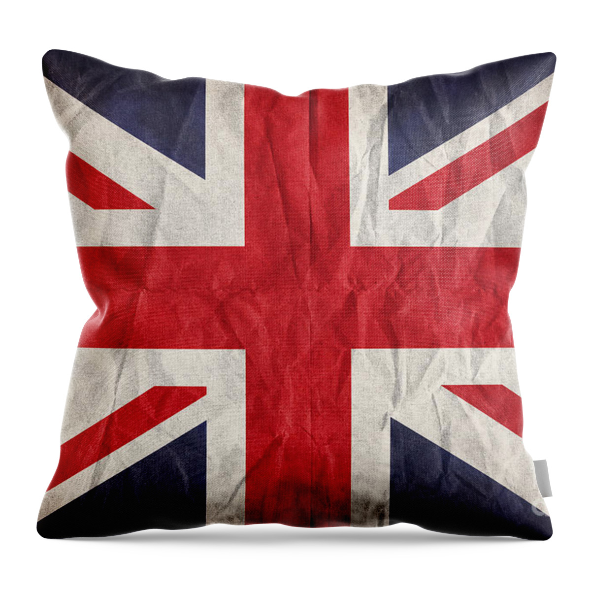 Aged Throw Pillow featuring the photograph Vintage paper Union Jack by Jane Rix